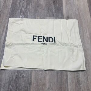 Fendi Ivory Storage Bag with Black Logo